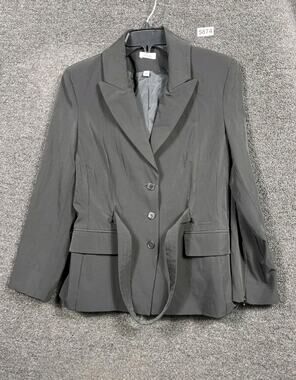 di Vita Blazer Jacket Womens Size 10 Black 3 Buttons Casual Career Long Sleeve